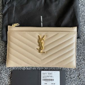 YSL POUCH DARK BEIGE